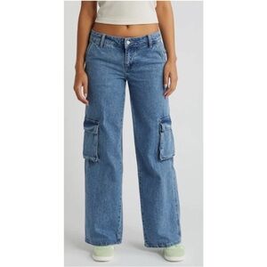 PacSun Blue Wide-Leg Cargo Jeans